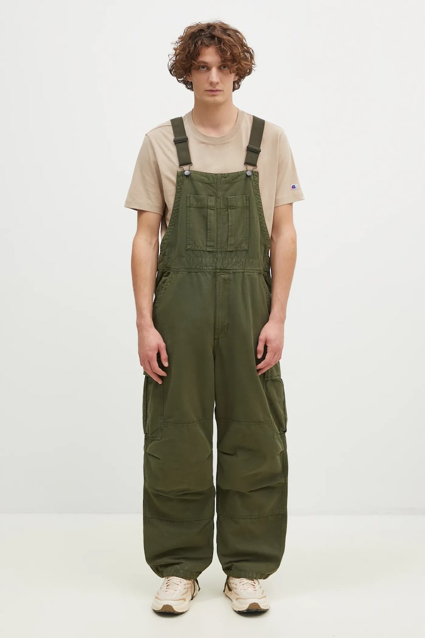 Carhartt WIP denim overalls Cargo Bib Overall green color I033752 Carhartt WIP denim overalls Cargo Bib Overall green color I033752