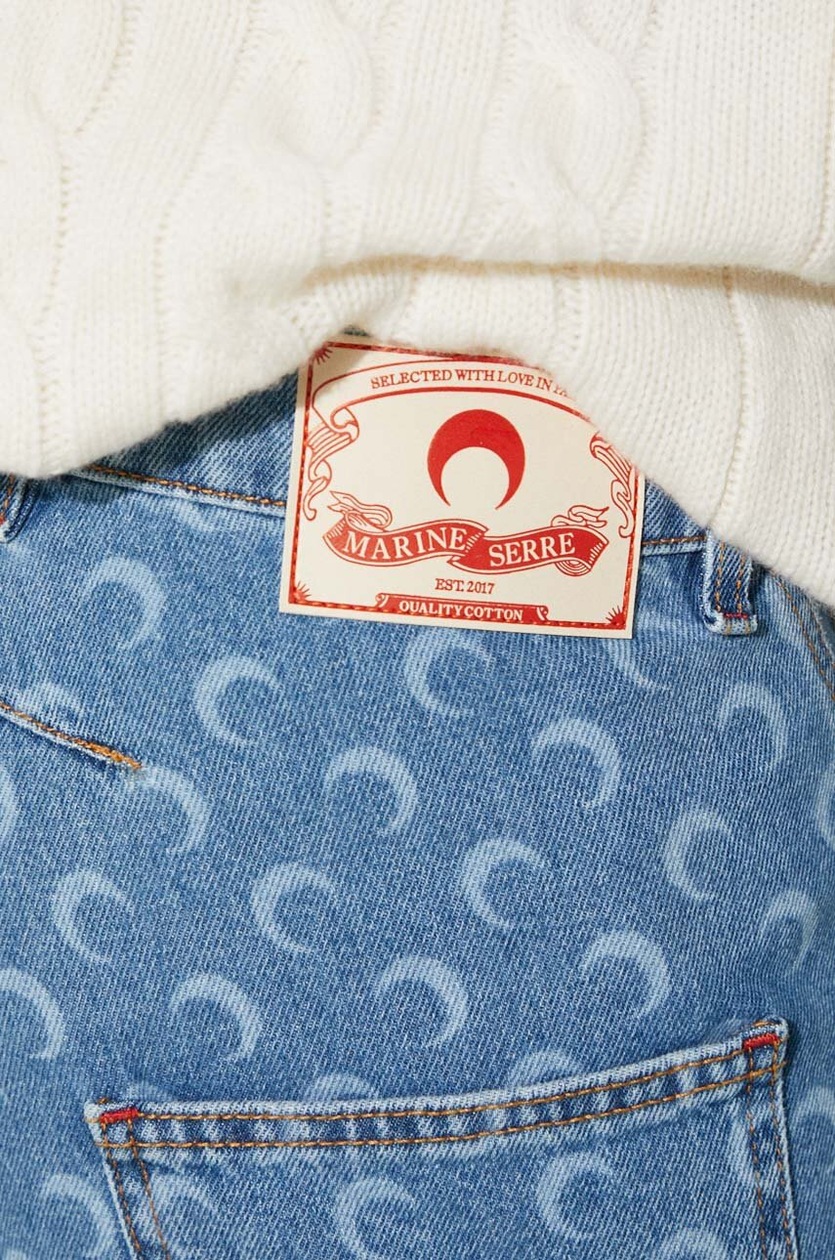 Marine Serre jeans Moon Laser Denim Curved Jeans PRM EU