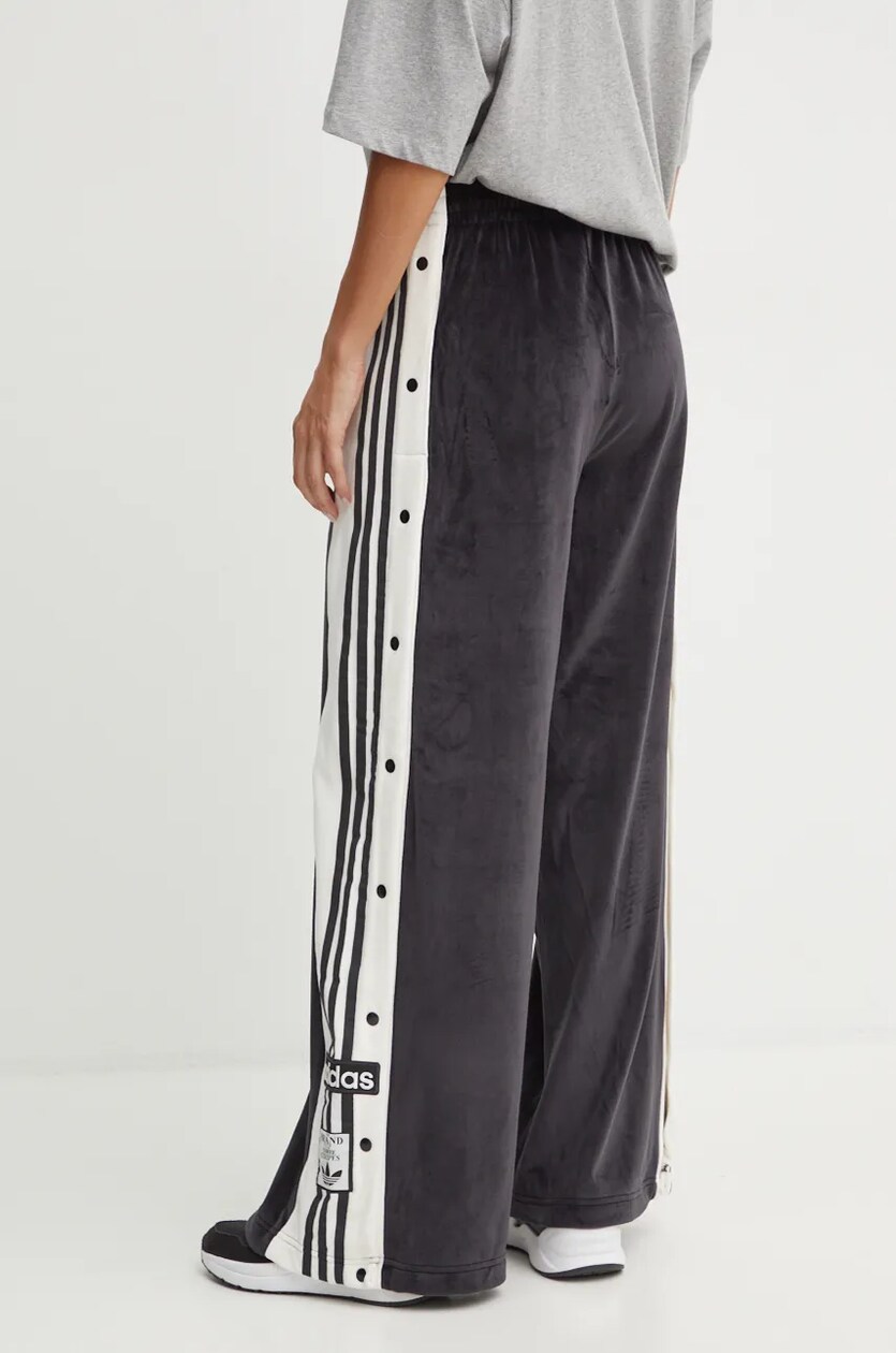 adidas Originals trousers Adibreak Velour Track Pant women s black color IW5586 at PRM US