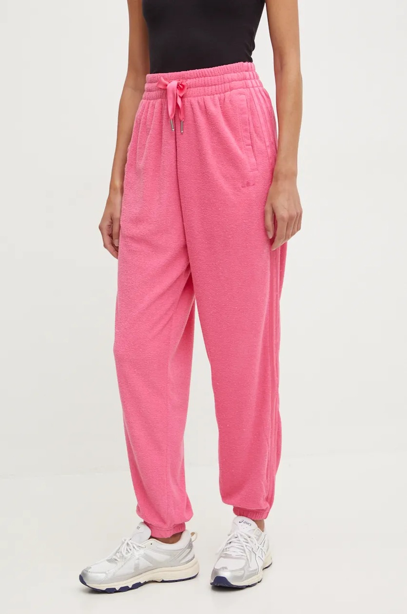 Pink adidas jogging bottoms sales
