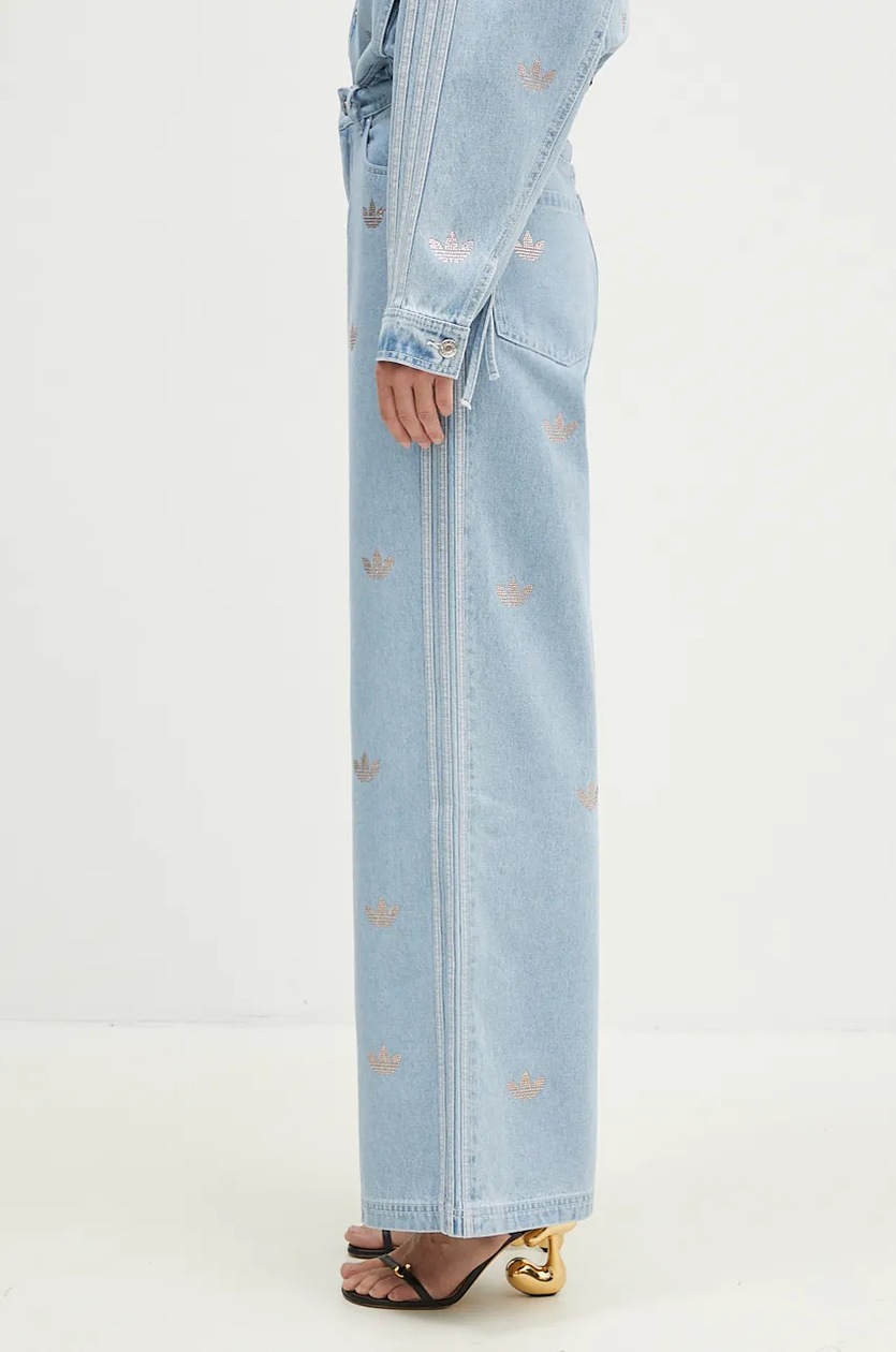 ☆adidas☆ Denim Rhinestone Pants Light Denim JN3020 adidas Originals jeans Femme Galore Denim Rhinestone Pants