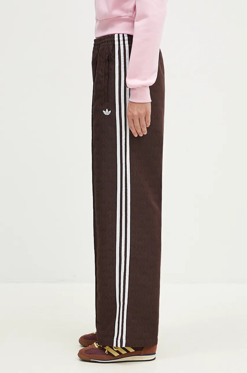 adidas Originals trousers Oversized Monogram Track Pant women s brown color JN8304
