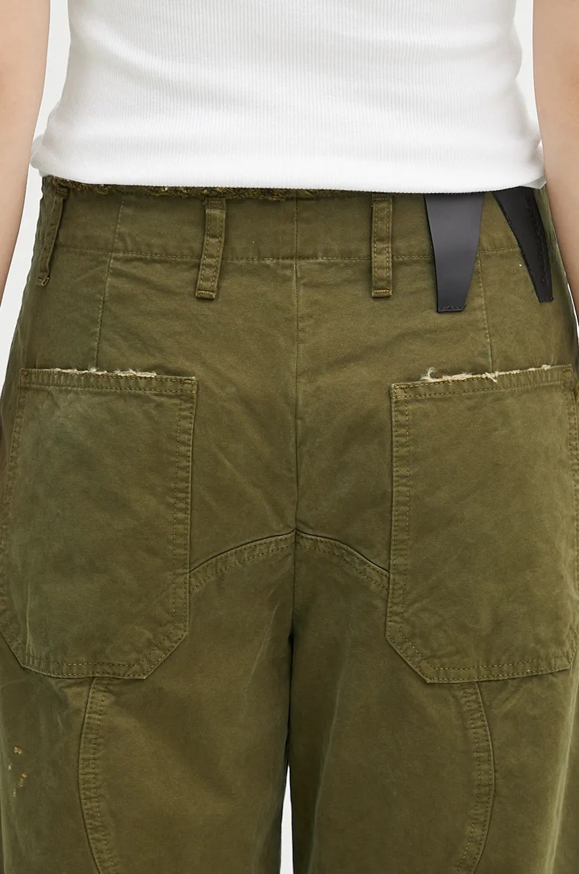 パンツ DARKPARK FW24 'Rosalind' pants (WTR04FAP05 0058) DARKPARK cotton trousers Rosalind green color WTR04.FAP05