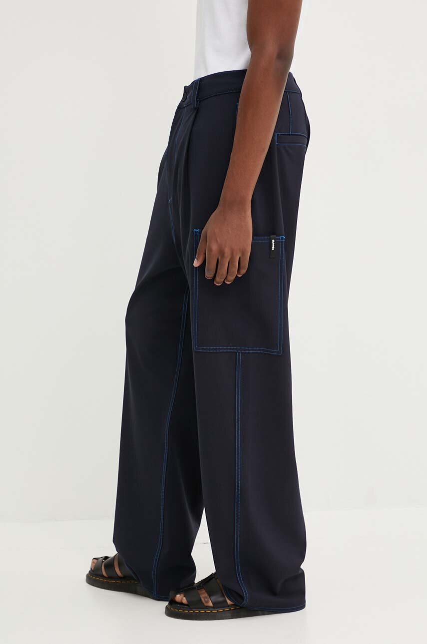 Barbour cotton trousers navy blue color at PRM US