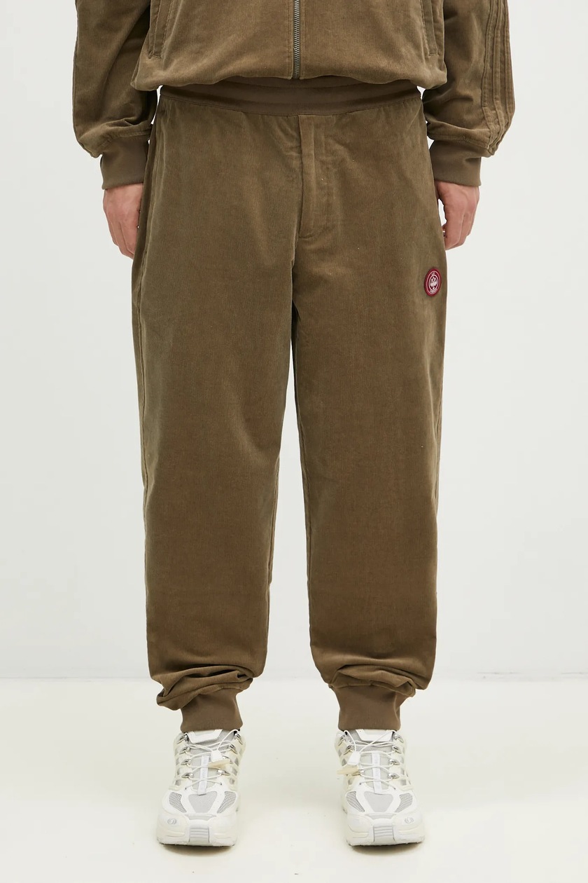 adidas Originals wool blend trousers Track Pant brown color smooth