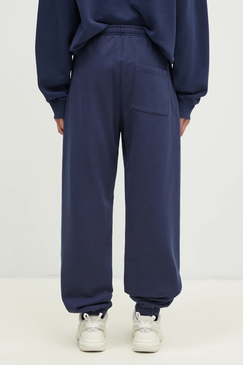 Sweatwear Jog Pants In Cotone - Blu Marino Las Vegas - 80% Cotone 20% Poliestere, Vita Elastica Con Coulisse, Tasche Laterali