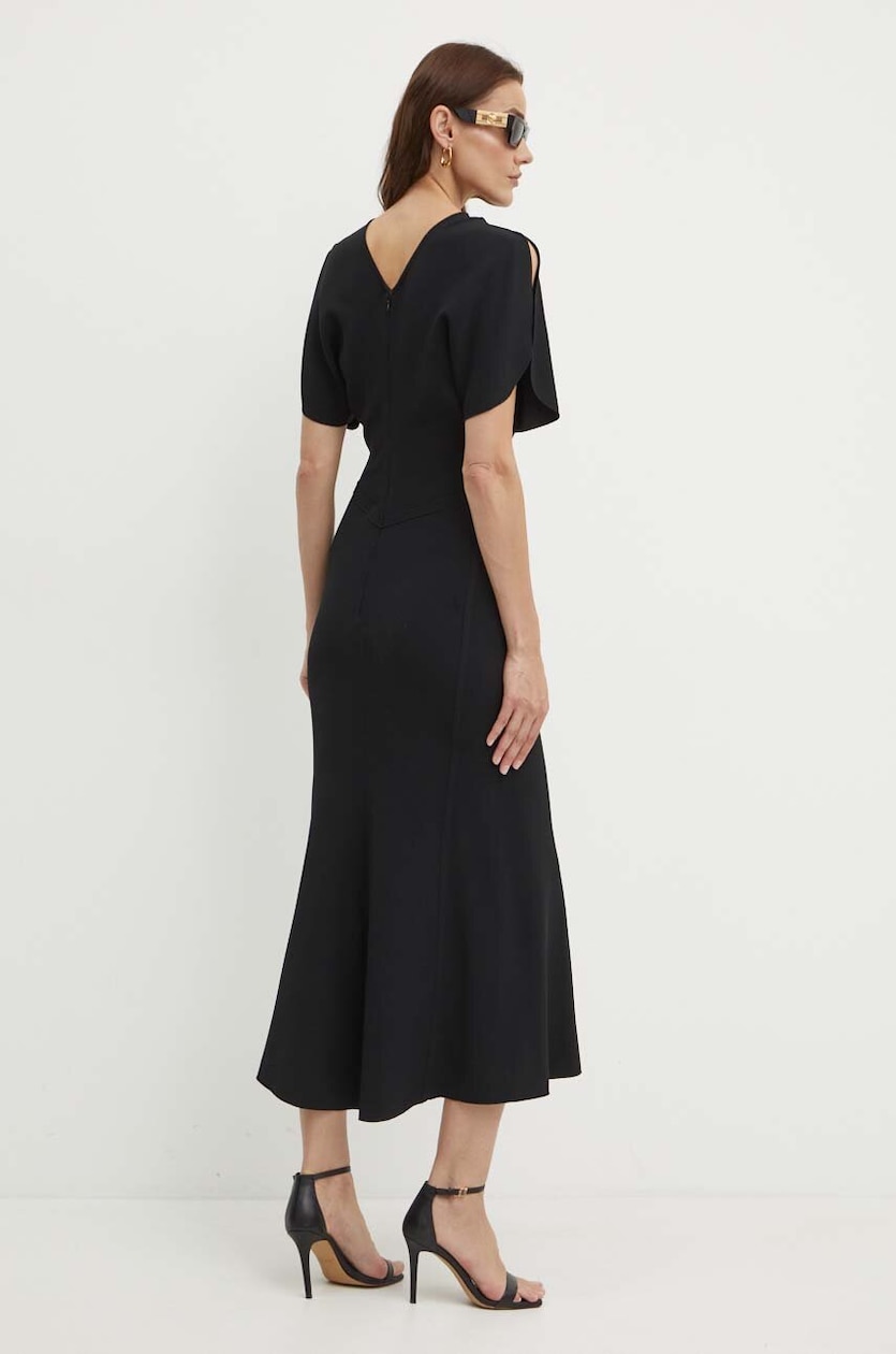 ワンピース VICTORIA BECKHAM Women Long Skirts 1125WDR005195C9143 Purple Victoria Beckham Wearing Purple Floral Dress at Fashion Week