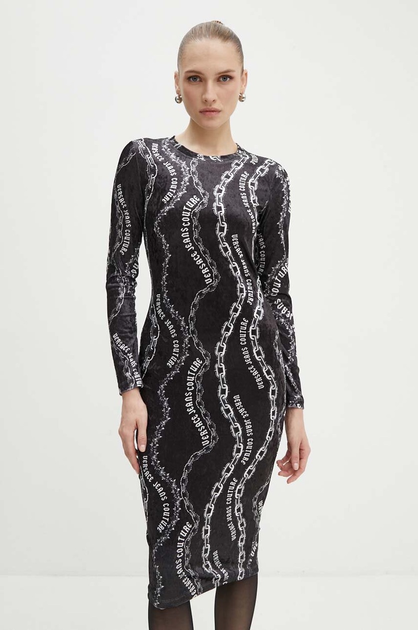 VERSACE JEANS COUTURE ヴェルサーチ ワンピース・黒・長袖 VERSACE JEANS COUTURE (ヴェルサーチェ ジーンズ クチュール