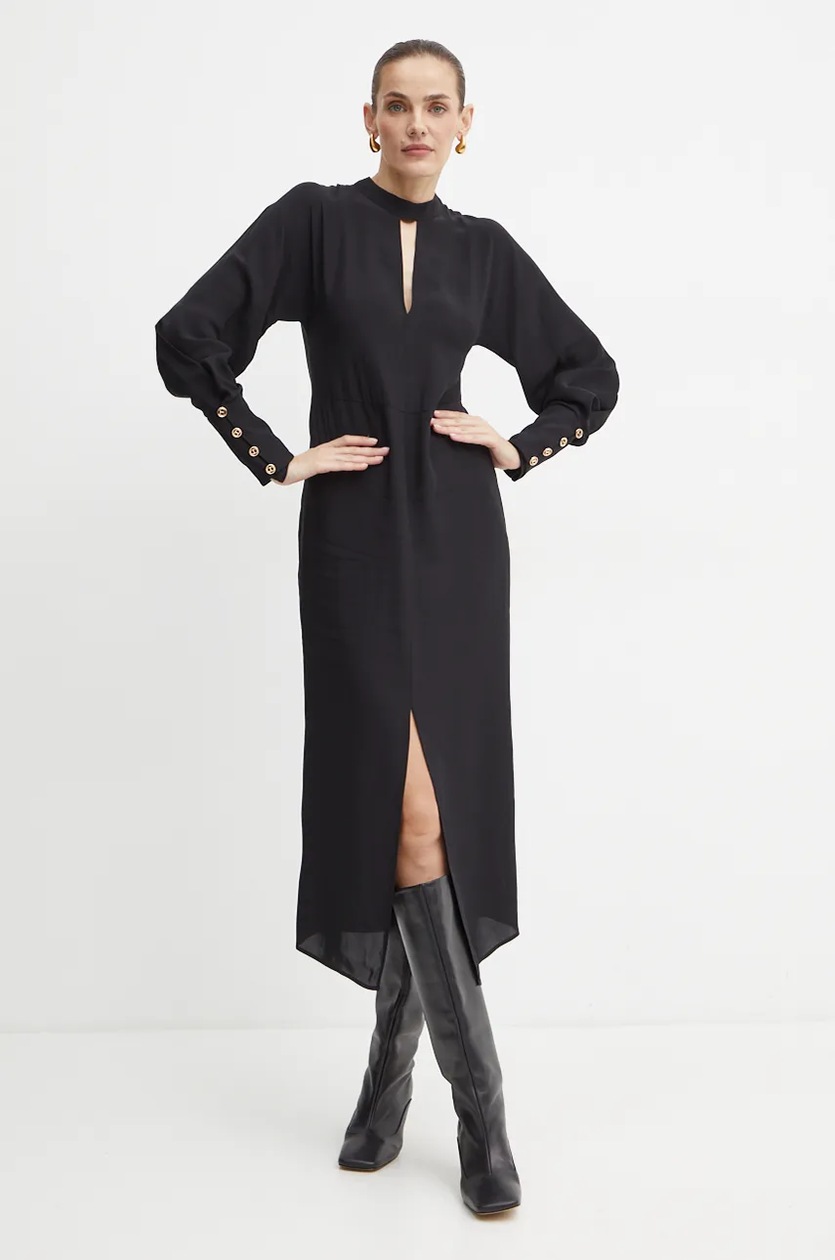 ワンピース TWINSET FW24 ABITO (242TT2241 00006) Twinset velvet halter neck dress with pearls for women