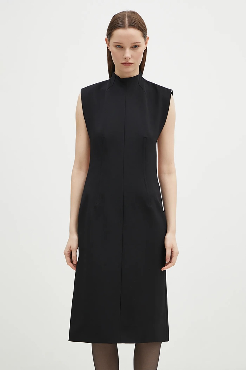 Marine Serre dress Moon Logo Ribbed Jersey Mini Dress black