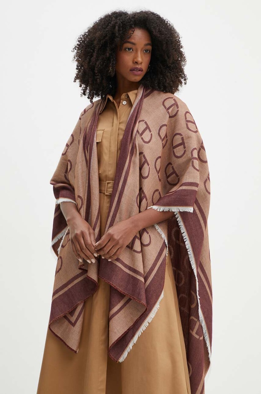 Twinset poncho con aggiunta di lana | ANSWEAR.it