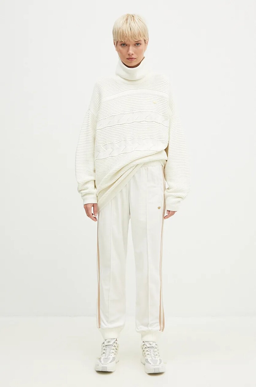 今ならほぼ即納！ adidas color beige Turtleneck OS jumper cotton Originals トップス