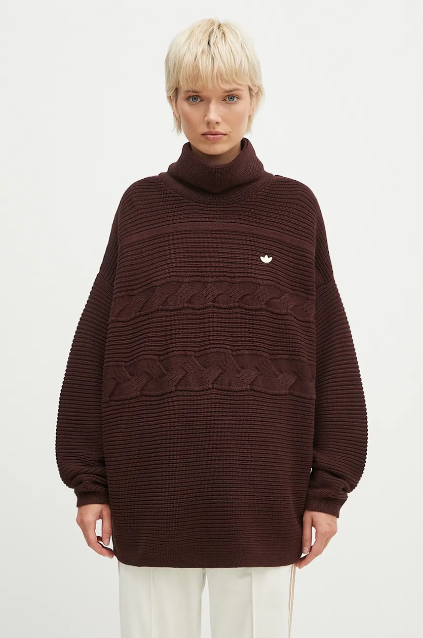 adidas Originals cotton jumper OS Turtleneck brown color IX0966 at PRM US