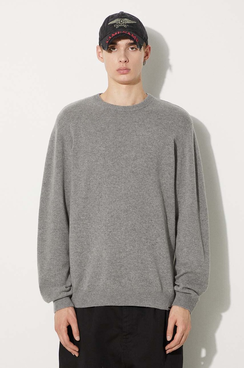 MKI MIYUKI ZOKU wool blend jumper Chunky Rib Knit Crewneck men's