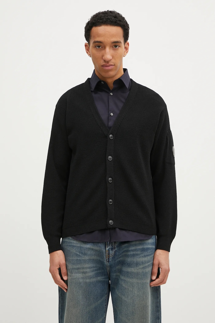 Вовняний кардиган C.P. Company Knitwear Cardigan In Re-Wool колір Вовняний кардиган C.P. Company Knitwear Cardigan In Re-Wool колір