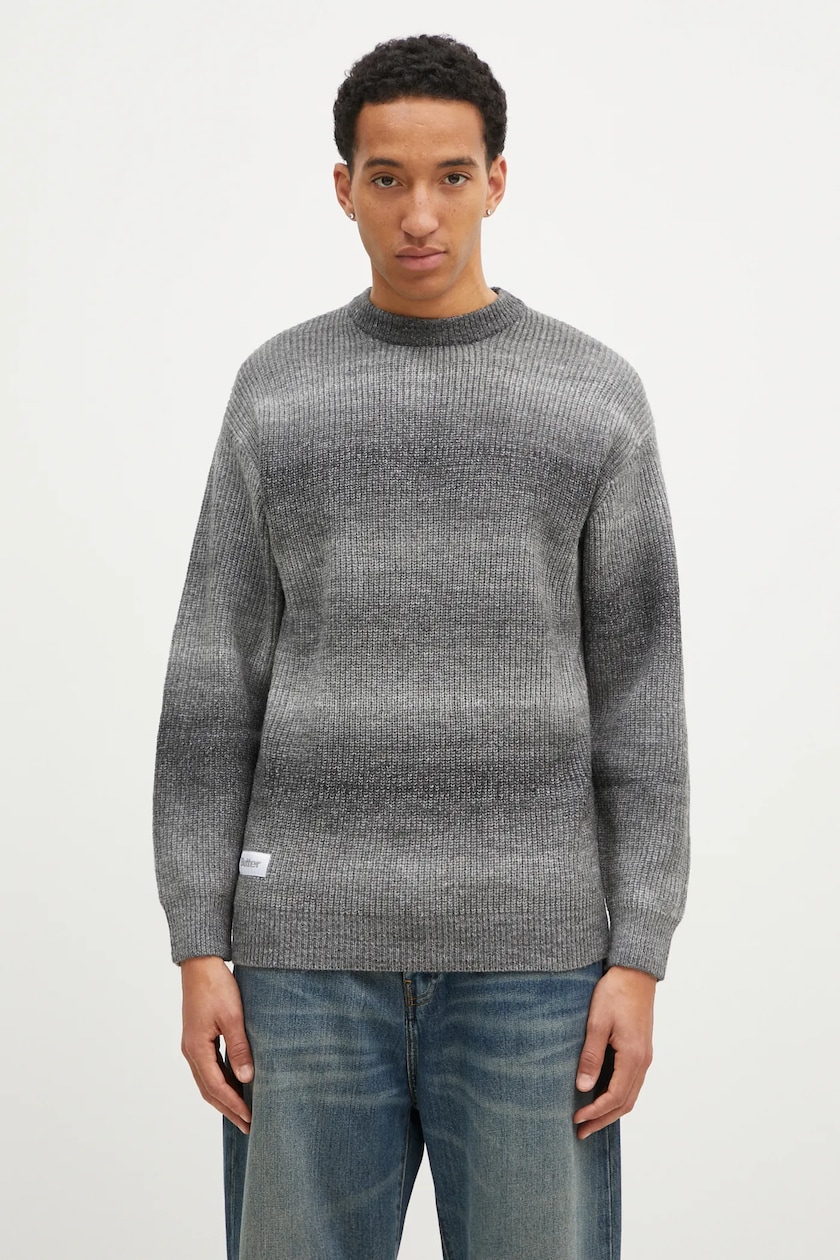 MKI MIYUKI ZOKU wool blend jumper Chunky Rib Knit Crewneck MKI MIYUKI ZOKU wool blend jumper Chunky Rib Knit Crewneck