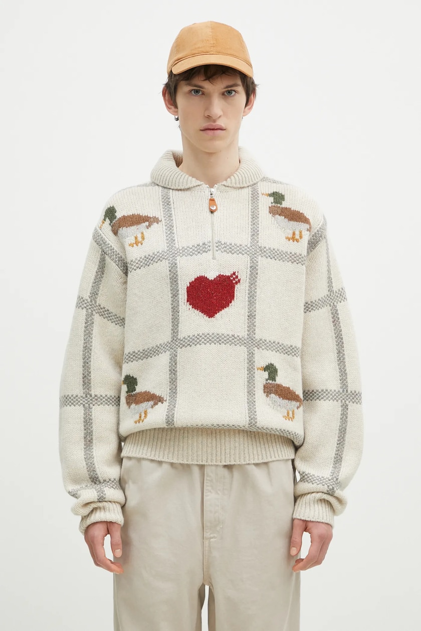 Human Made cardigan Low Gauge Knit Cardigan men's gray color Human Made cardigan Low Gauge Knit Cardigan men's gray color