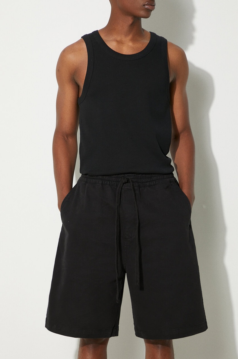 Wales Bonner leather shorts Ivy black color US25LE03.LE02