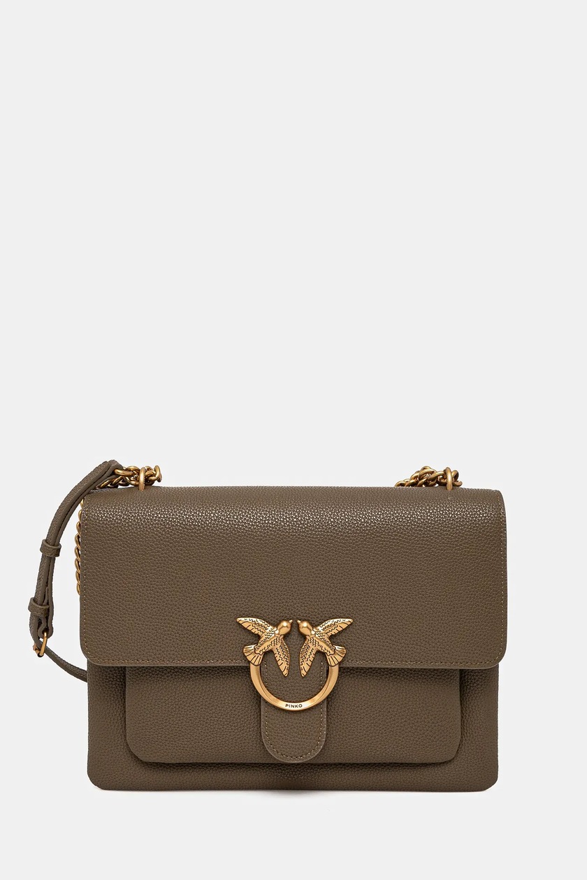 Pinko torebka zamszowa Horizontal kolor brązowy 105334 A2JH