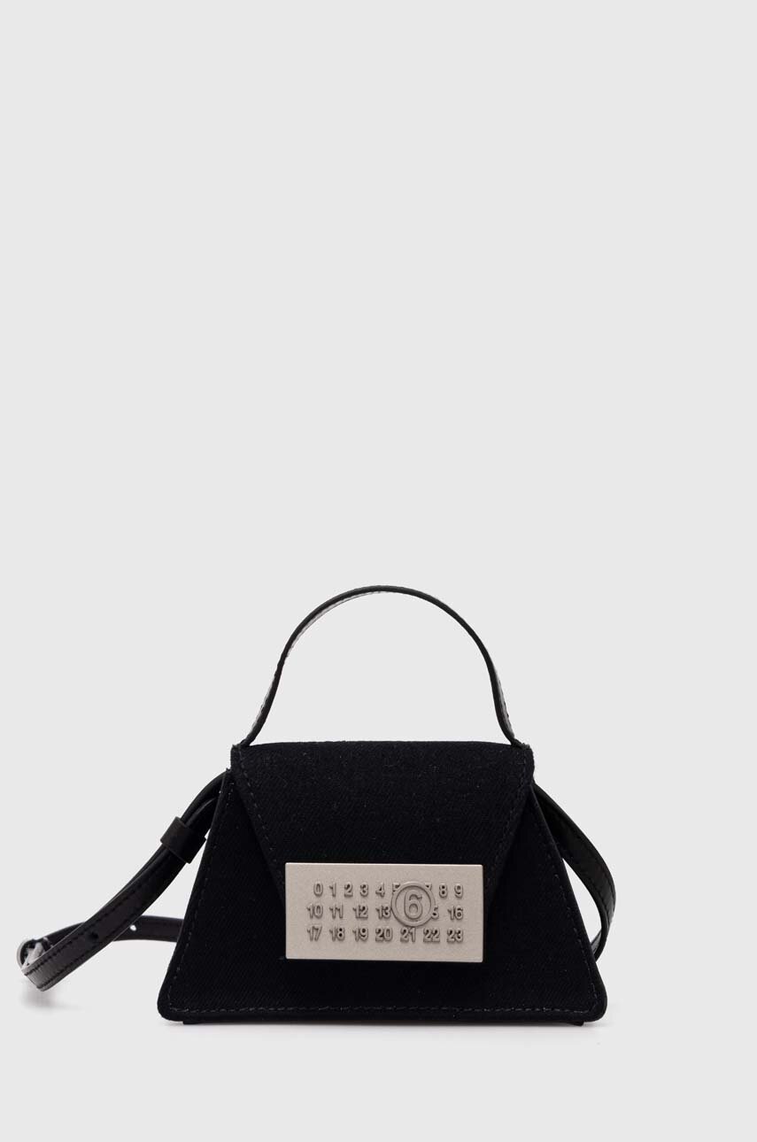 MM6 Maison Margiela leather handbag Numeric Bag Medium black color 