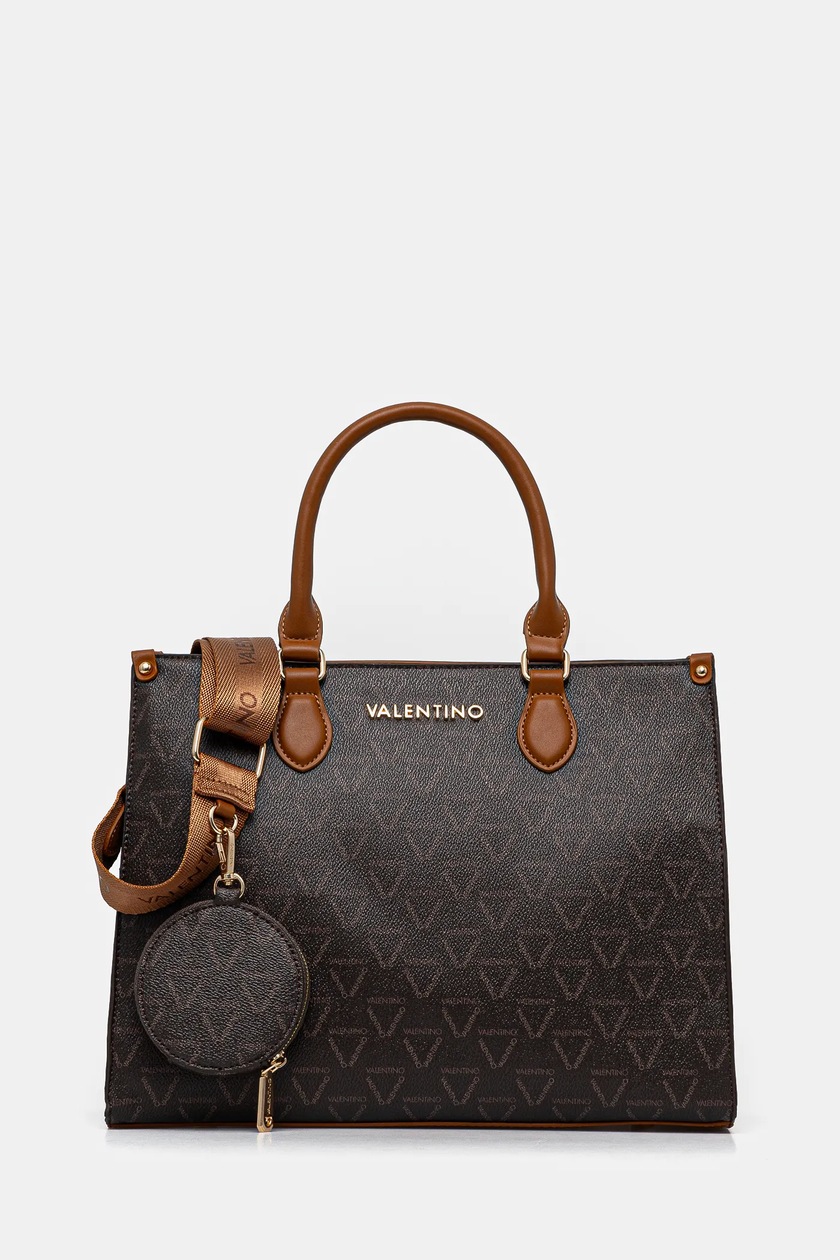 VALENTINO ブラウンレザーパンサー柄トートバッグ Valentino Bags torebka kolor brązowy VBS8GT04 | Answear.com