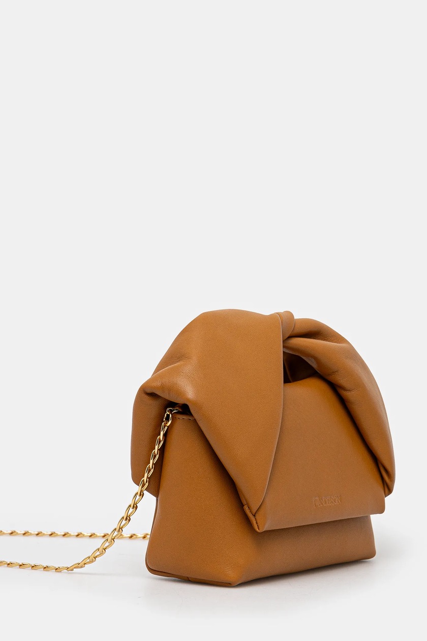 トップス yilon BIJOUOFFSHOULDERBLOUSE JW Anderson handbag Small Twister Bag brown color HB0643.LA0088