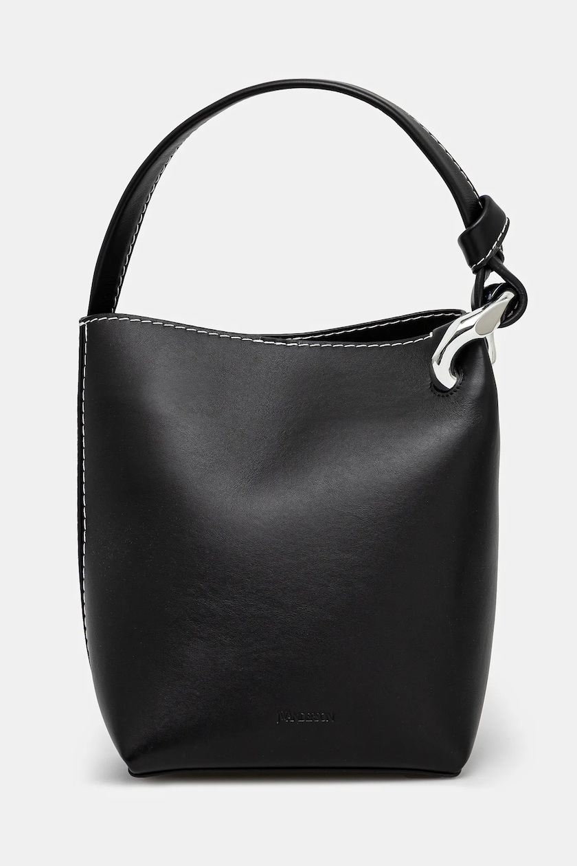 ショルダーバッグ・ポシェット Jw Anderson Black Leather Bucket Bag JW Anderson handbag The Jwa Corner Bucket PRM EU