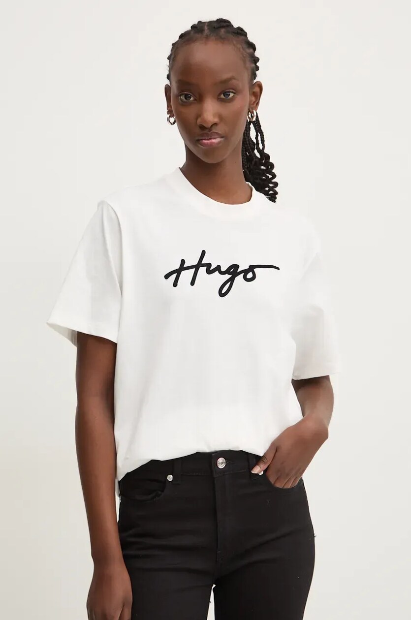 HUGO t shirt bawe niany damski kolor bia y 50528585
