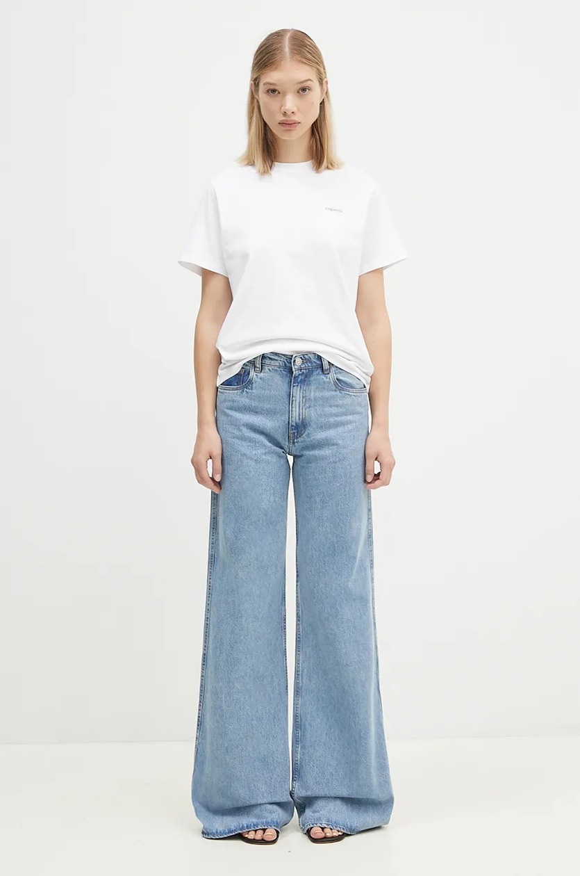 Tシャツ・カットソー COPERNI Woman T-Shirt White COPJS03504 WHITE Coperni cotton t-shirt Logo Boxy women's white color