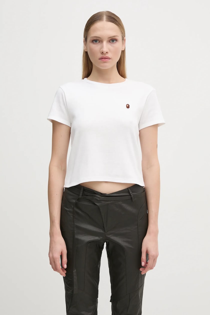 A Bathing Ape cotton t-shirt ONE POINT MINI TEE women's white