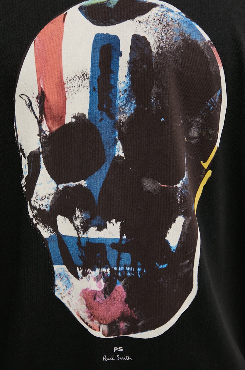 PS Paul Smith t-shirt bawełniany męski kolor czarny z