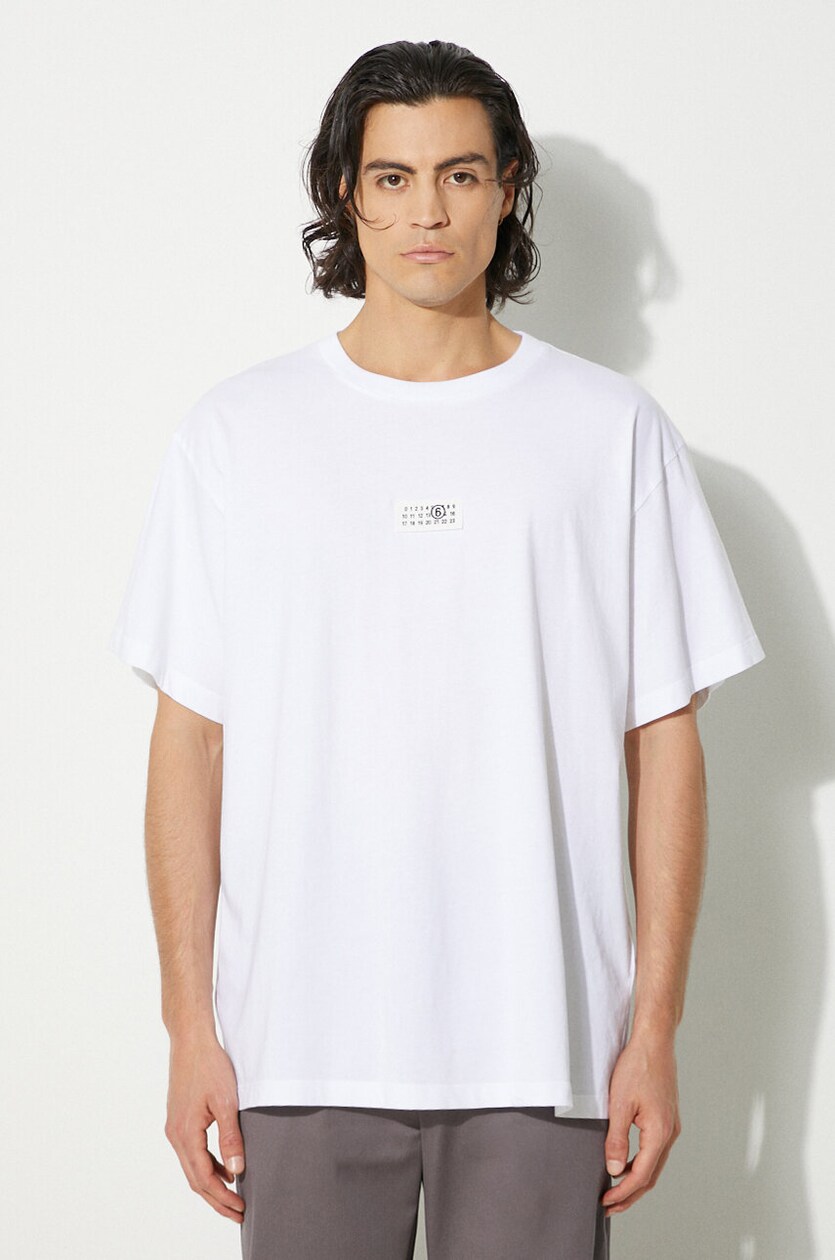 MM6 Maison Margiela Men's Number Label T-Shirt in White MM6