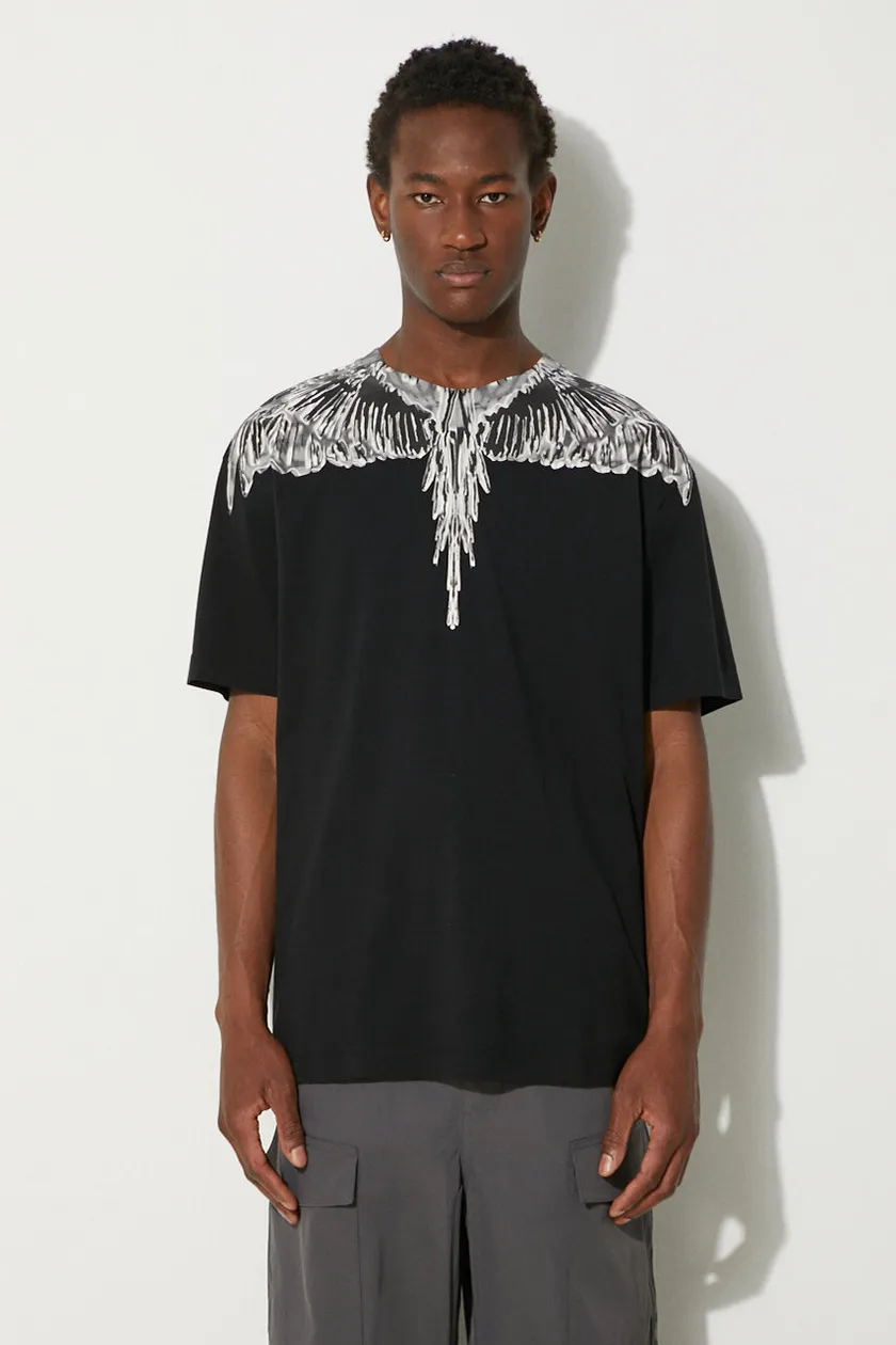 Marcelo Burlon t shirt in cotone Icon Wings Basic Tee uomo colore nero CMAA056F24JER0011006 PRM IT