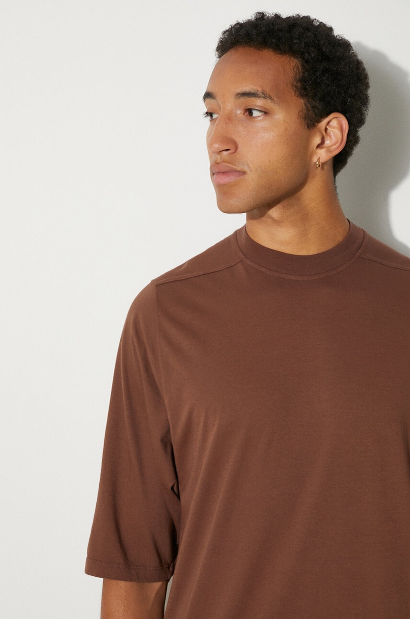 Tシャツ・カットソー Rick Owens DRKSHDW Men T-shirt Brown DU01D1274RIGET1 44 T-shirt Rick Owens DRKSHDW Small Level T-Shirt Dust