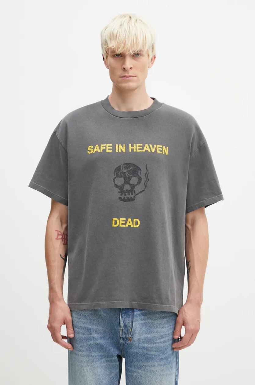 KSUBI cotton t-shirt lock up kash ss tee men's gray color
