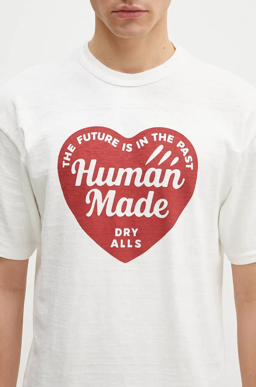 Human Made cotton t-shirt Graphic men's white color with a