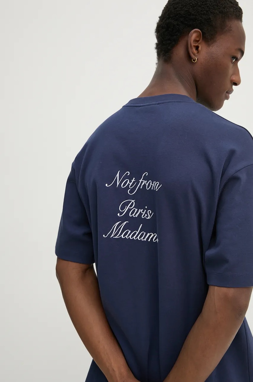 Tシャツ・カットソー DROLE DE MONSIEUR Men T Shirts TS202 CO002NY Blue Drôle de Monsieur Logo T-shirt - Blue - Men | PERMTS203CO002NY