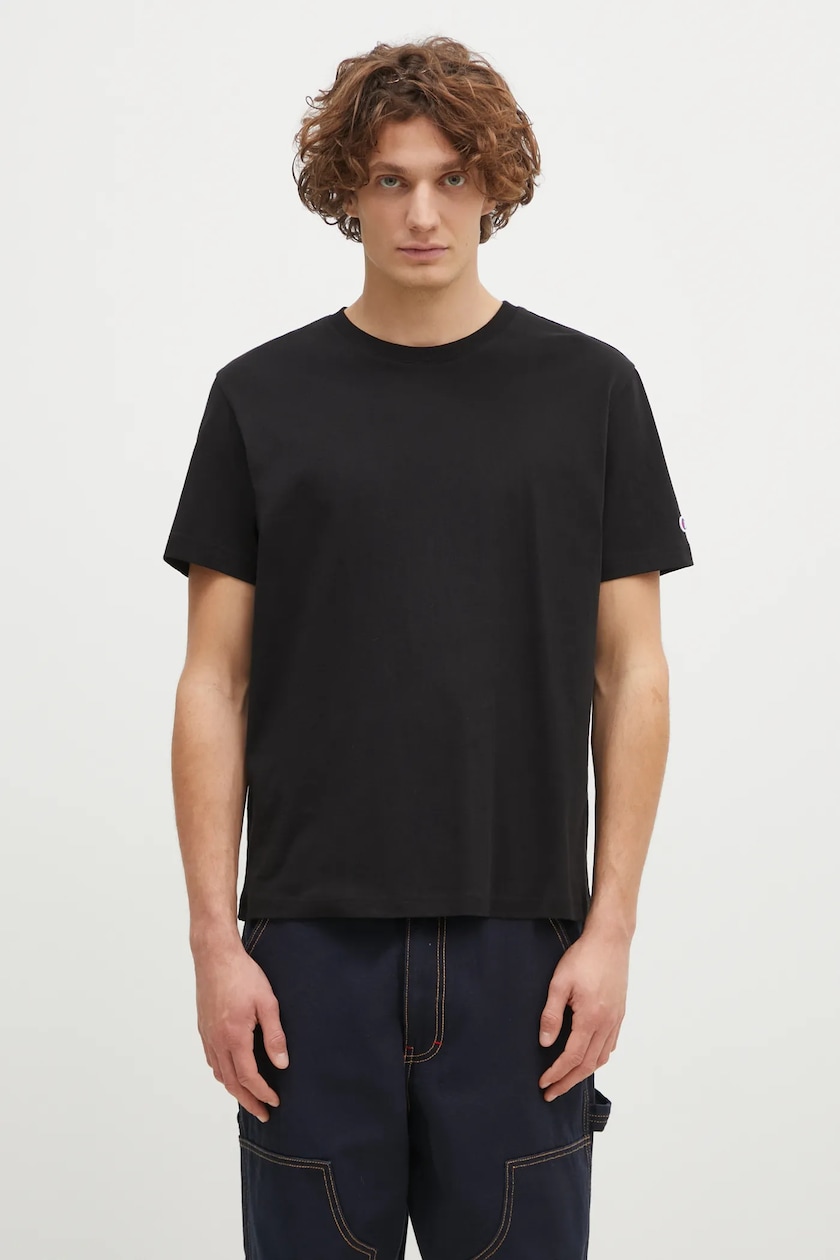 Champion t shirt in cotone Crewneck uomo colore nero 220713
