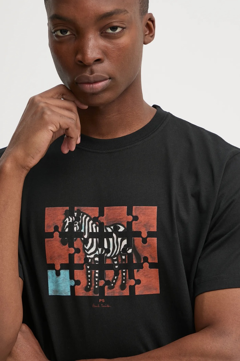 【PS25SS345】PS PAUL SMITH Tシャツ M2R 011R PP5079 PS Paul Smith t-shirt bawełniany męski kolor czarny z