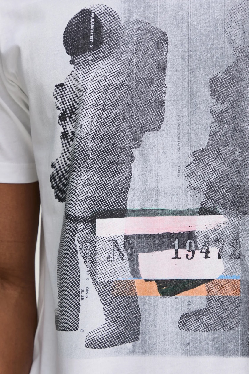 PS Paul Smith t-shirt bawełniany męski kolor biały z