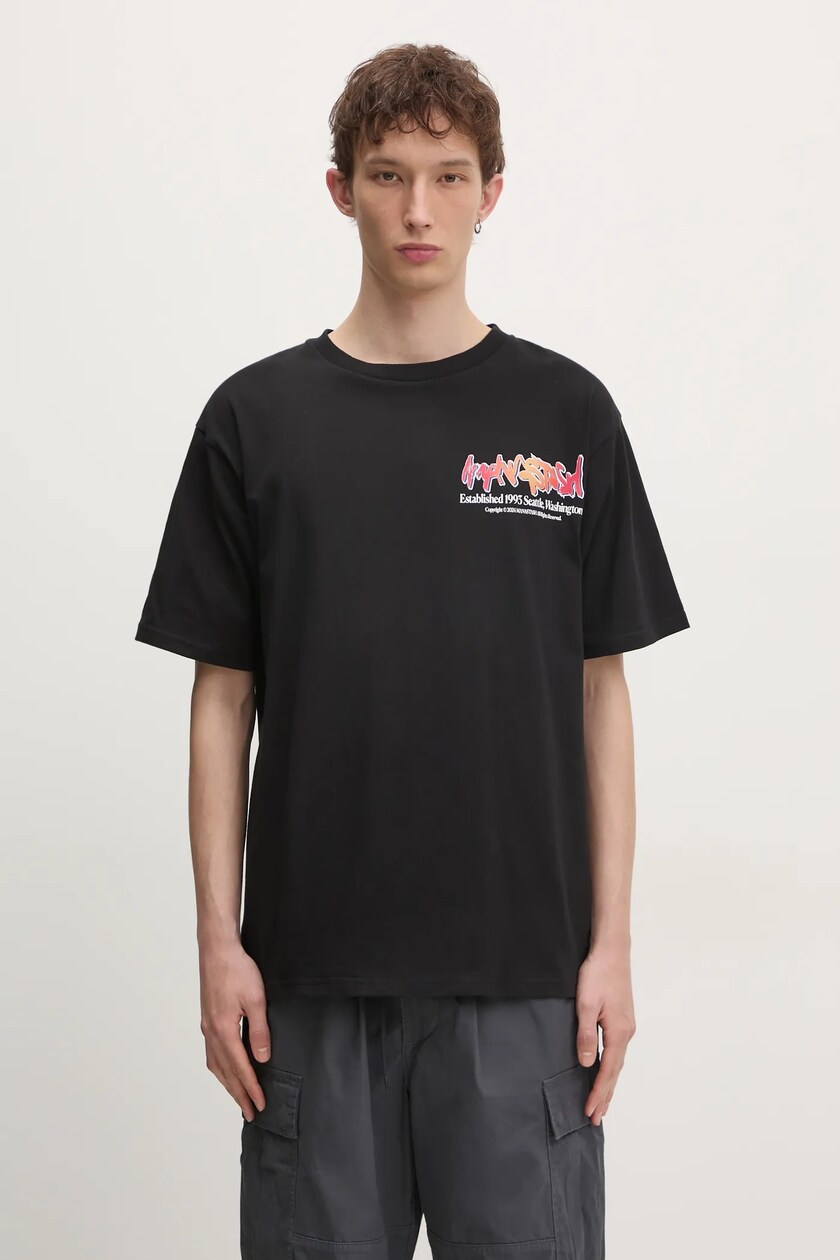 Manastash t-shirt Re:Poly Scheme Logo men's black color with