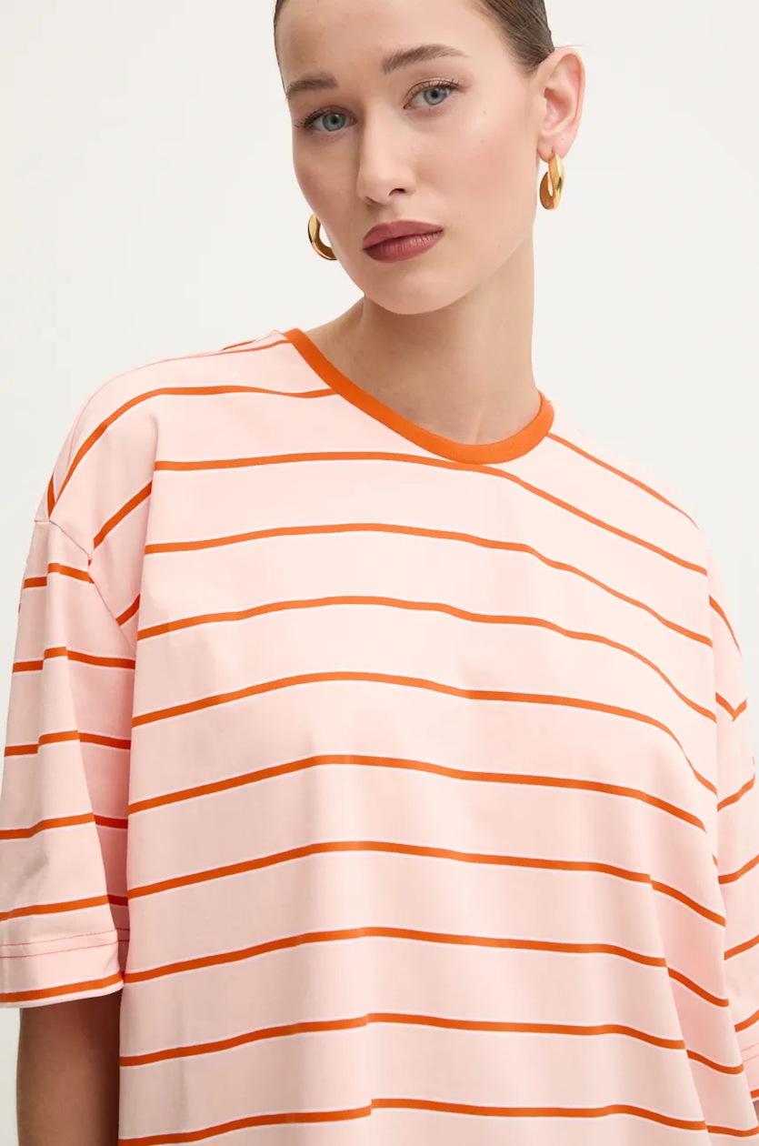Tシャツ・カットソー SUNNEI Men T-shirt Multicolor RTWXTOP010 8184 Blue organic cotton T-shirt with colour-block stripes | Marni
