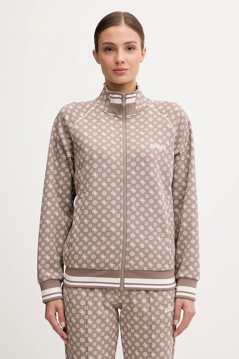 Guess bluza AGGIE damska kolor beżowy wzorzysta V5YQ03 KB212