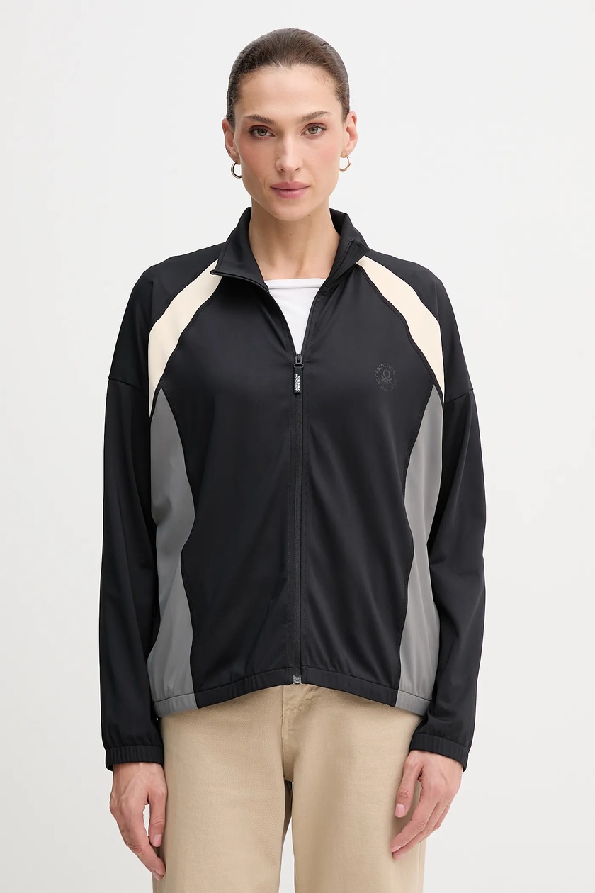 Felpa United Colors Of Benetton Senza Cappuccio Donna – 100% Cotone, Aperta Davanti, Logo Nickel