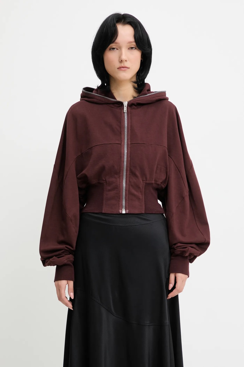 adidas Originals sweatshirt Velvet Tracktop women's brown color