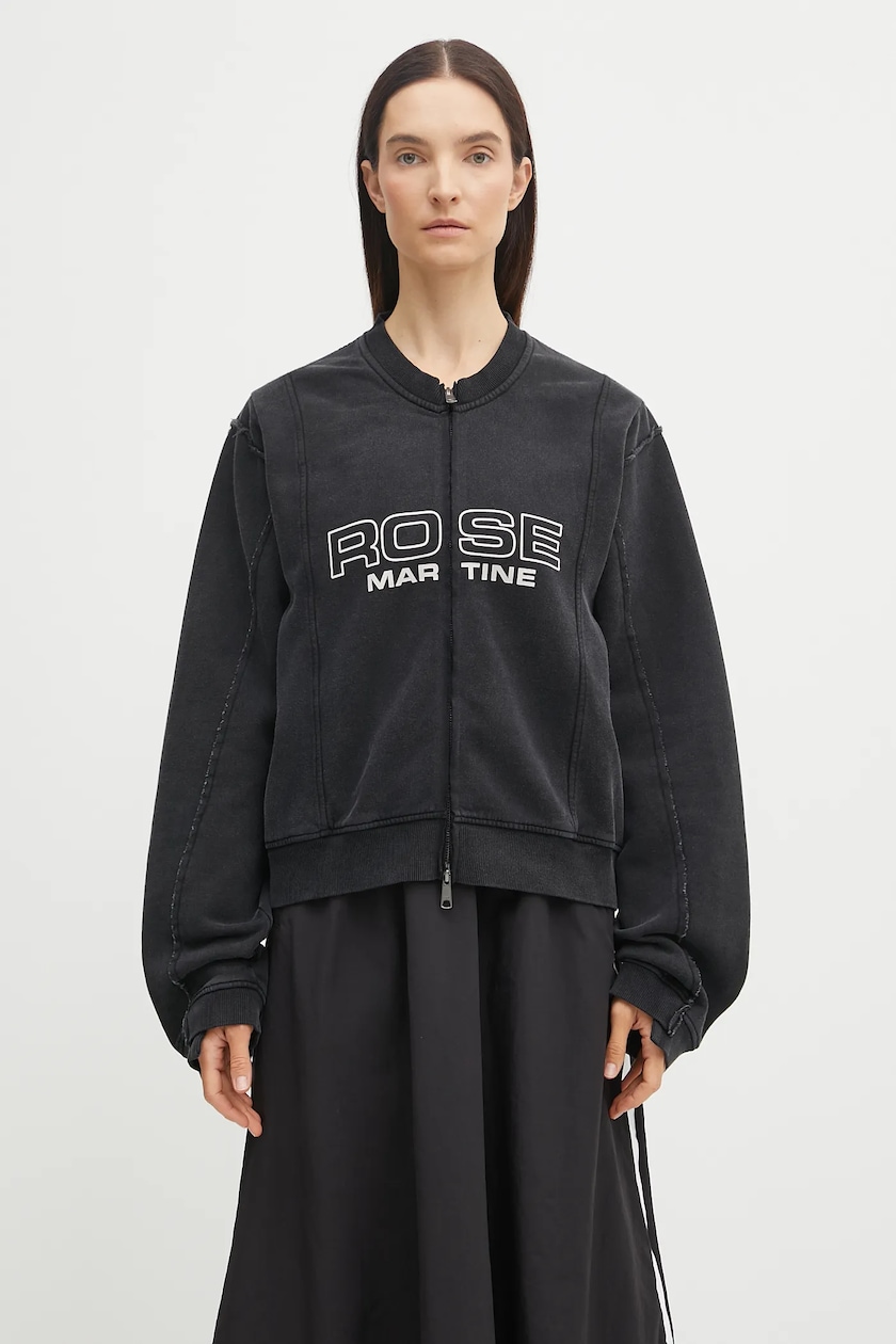 リゼッタ リゾン Martine Rose cotton sweatshirt Shrunken Zip Up Crew black