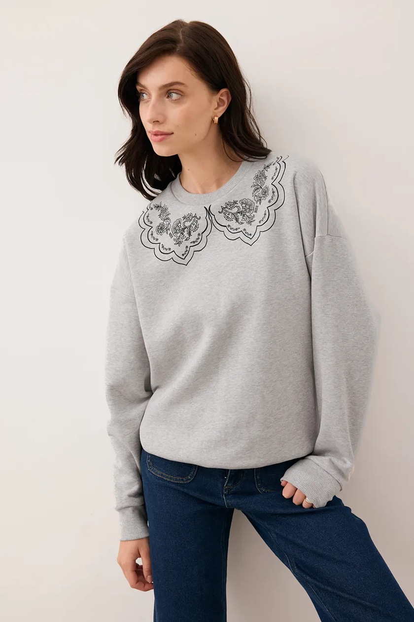 Bizuu bluza LINDI damska kolor szary z kapturem gładka