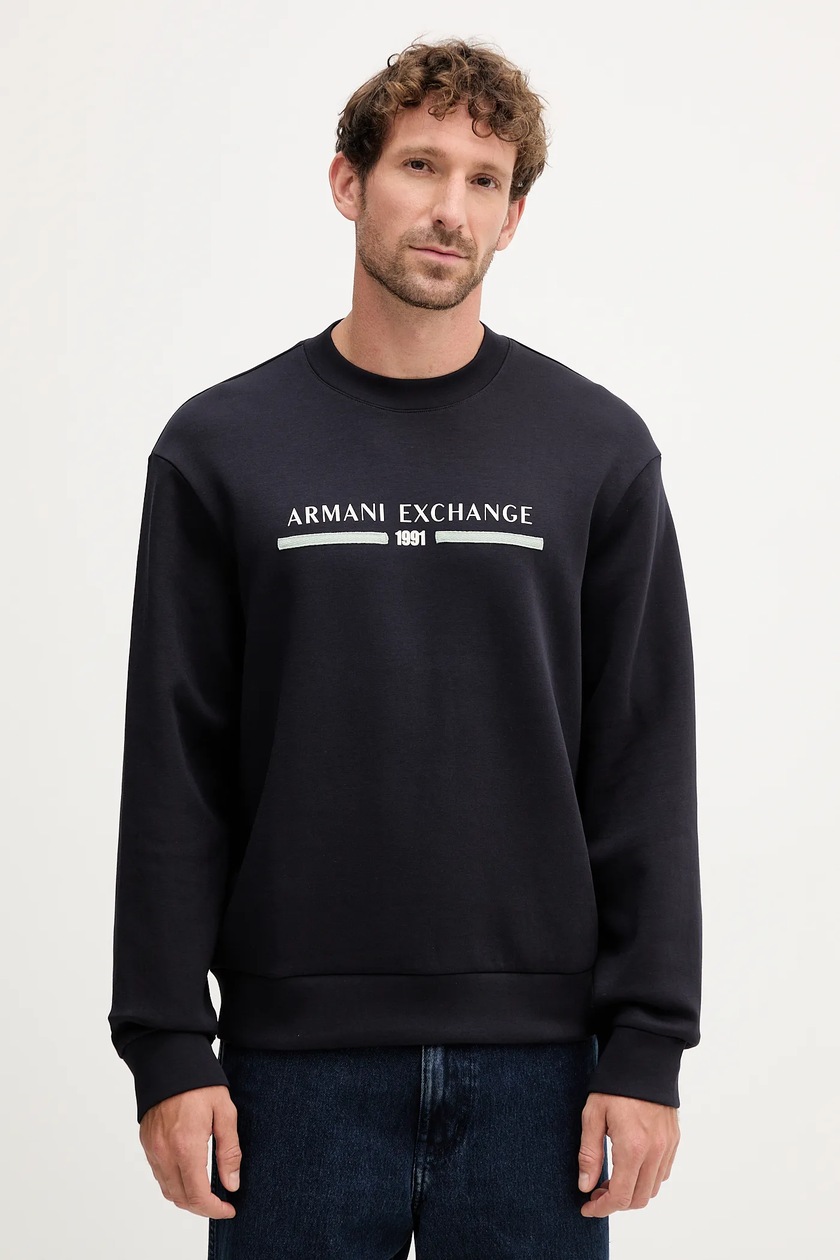 Кофта Armani Exchange цвет синий с принтом XM000982 AF10818