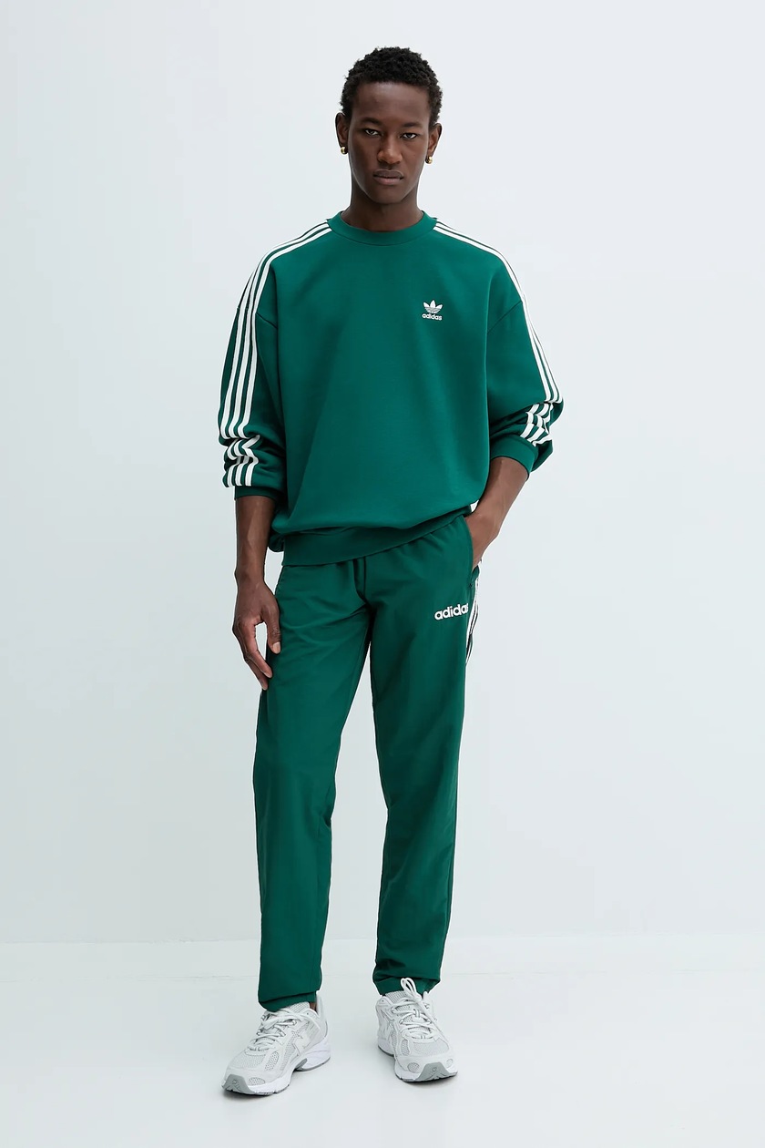 Кофта adidas Originals Oversize Crew цвет зелёный с аппликацией