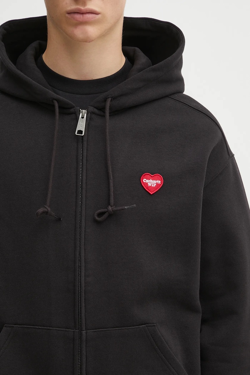 Carhartt WIP sweatshirt Hooded Heart II Hartt black color